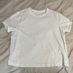 White Lululemon Short Sleeve Crop Top